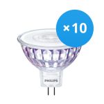 Flerpack 10x Philips Master Value LED Spot GU5.3 MR16 5.8W 490lm 60D - 940 Kallvit | Bästa färgåtergivning - Dimbar - Ersättare 35W