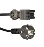 Noxion GST-Kompatibel Strömkabel - Kvinnlig + Schuko Europlug - Svart 1.5m - 3 pole 0.75mm2