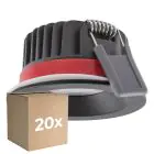 Flerpack 20x Ledvance LED Spot Fire Rated Aluminium Svart 8W 640lm 36D - 927 Extra Varm Vit | Utskärning   68mm - IP65 - Bästa färgåtergivning - Dimbar